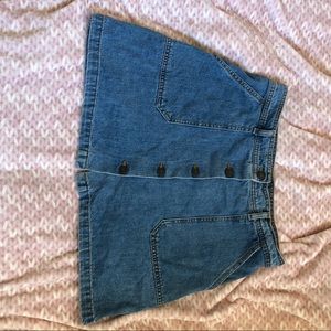 Zara button down jean skirt.